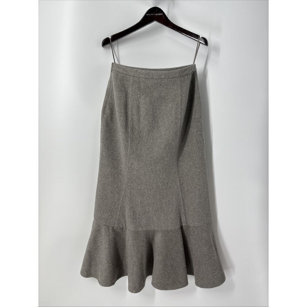 Ralph Lauren Collection Gray 100% Cashmere Trumpet Midi Skirt Flare Runway 2005 - Picture 6 of 13